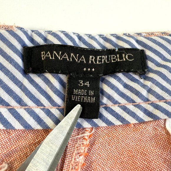 Banana Republic Pink Men's Casual Chino Flat Front Shorts Size 34 - Picture 6 of 6